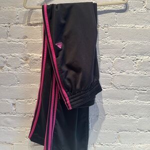 Fuchsia Three Stripe Adidas Track Pants